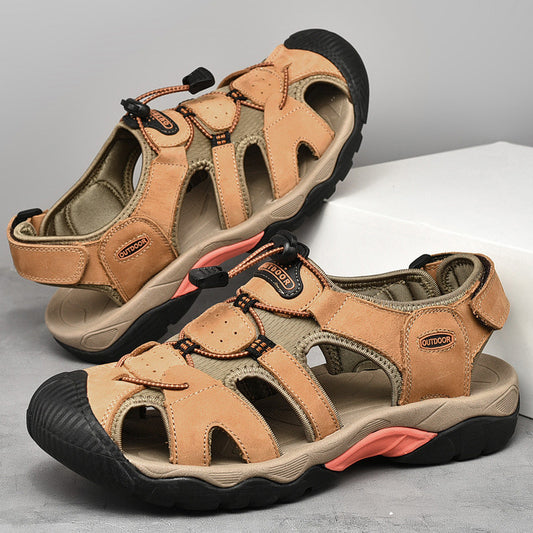 Men’s Wide Fit Closed-Toe Walking Sandals with Adjustable Straps