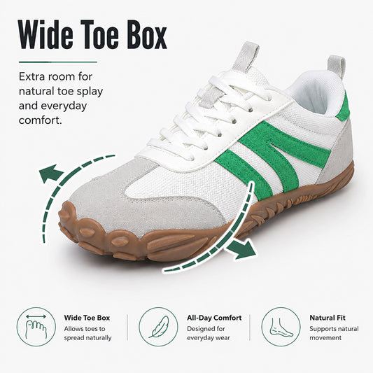 Barefoot Retro Trainers | Wide Toe Box Breathable Walking Shoes – Unisex