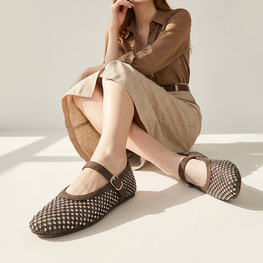 Women’s Mesh Mary Jane Flat Shoes