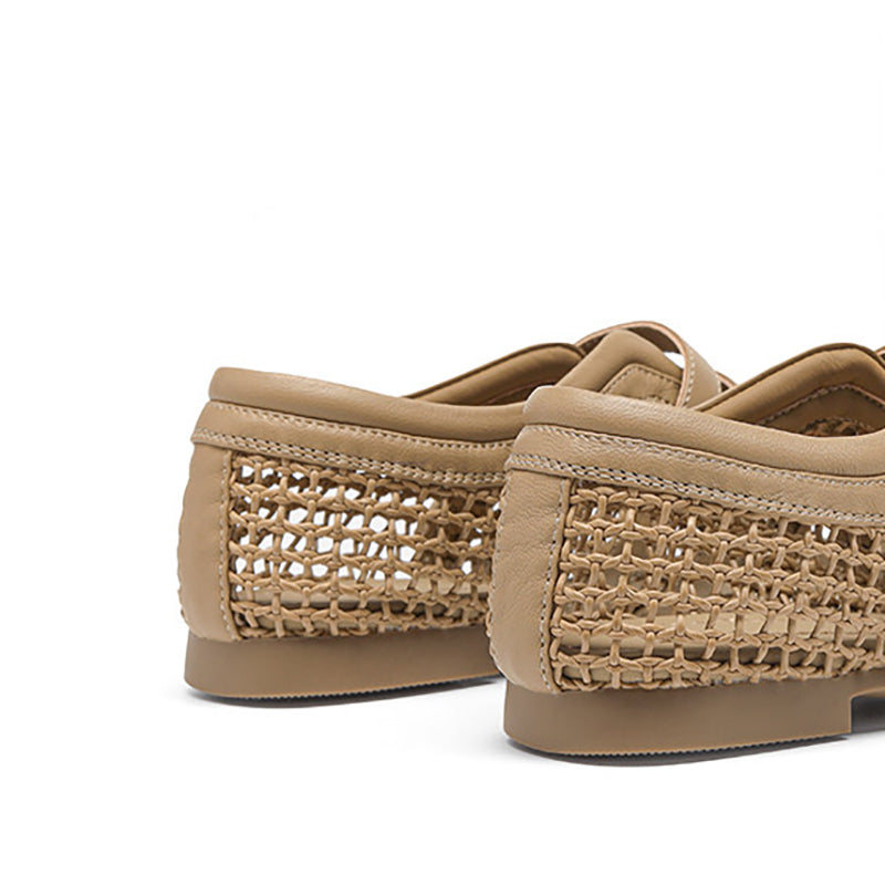 Women’s Woven Leather Mary Jane Flat Sandals