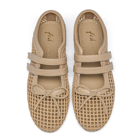 Women’s Woven Leather Mary Jane Flat Sandals