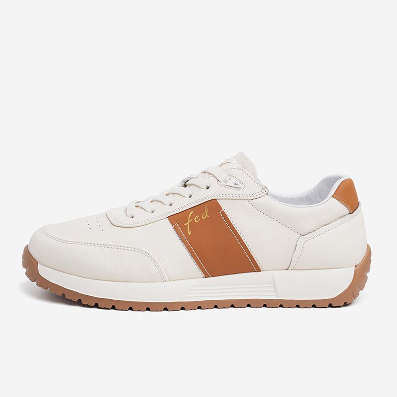 Men's Genuine Leather Lace-Up Casual Trainers