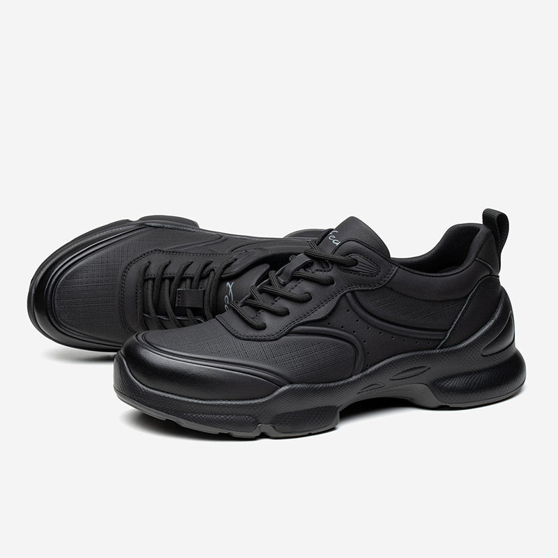 Men's Leather Comfort Trainers with Cushioned Sole