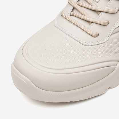 Men's Leather Comfort Trainers with Cushioned Sole