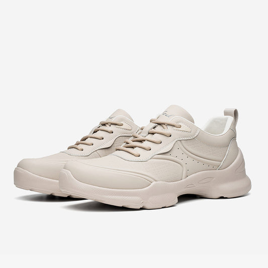 Men's Leather Comfort Trainers with Cushioned Sole