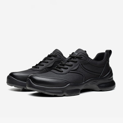 Men's Leather Comfort Trainers with Cushioned Sole