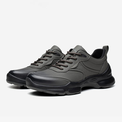 Men's Leather Comfort Trainers with Cushioned Sole
