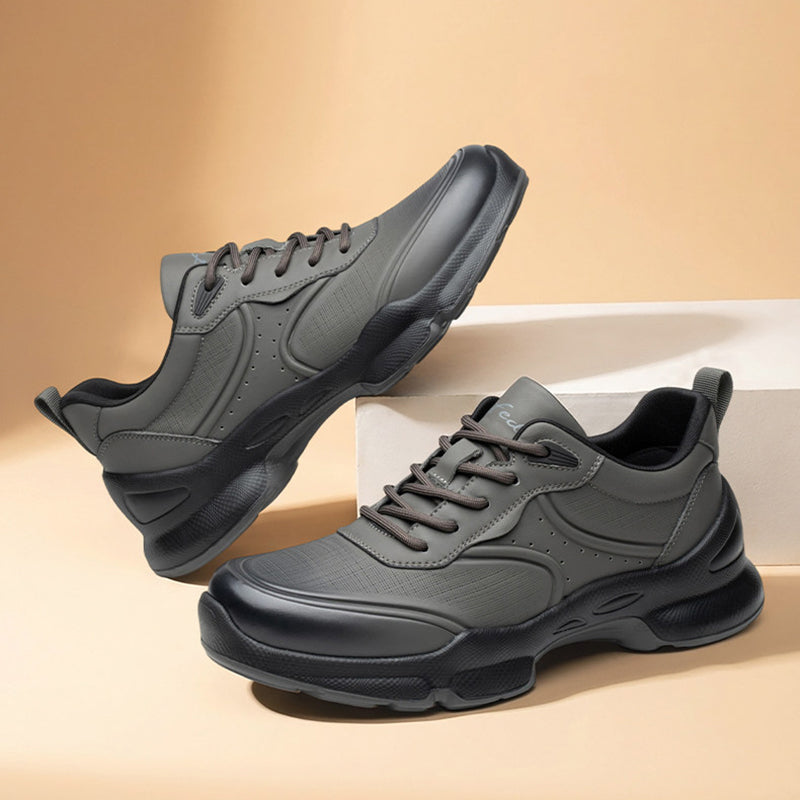 Men's Leather Comfort Trainers with Cushioned Sole