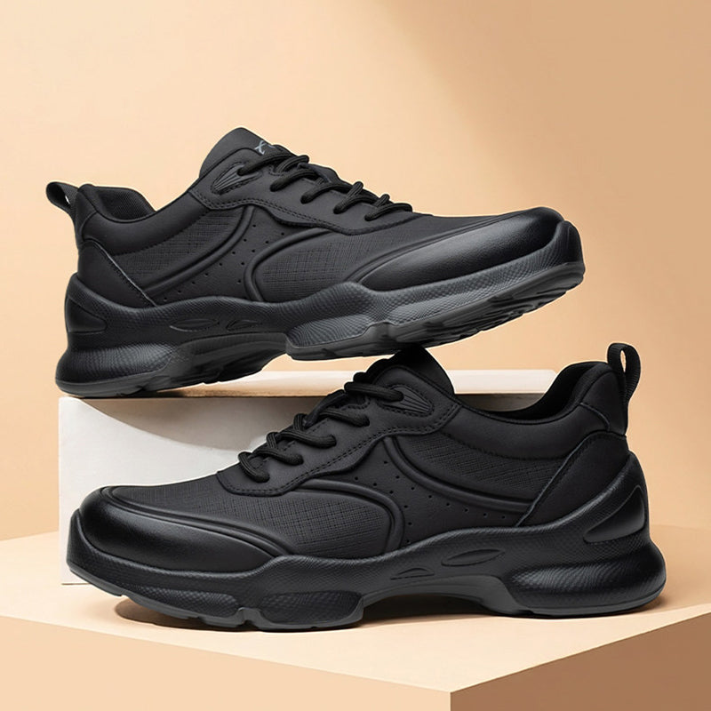 Men's Leather Comfort Trainers with Cushioned Sole