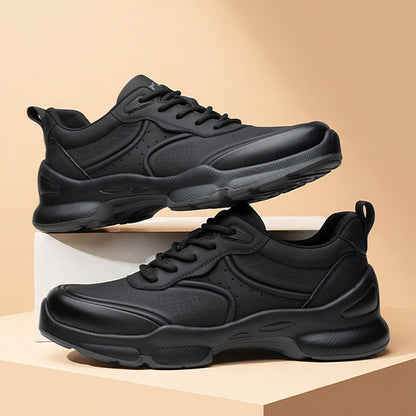 Men's Leather Comfort Trainers with Cushioned Sole