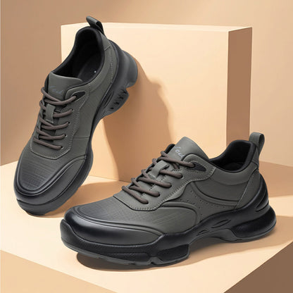 Men's Leather Comfort Trainers with Cushioned Sole