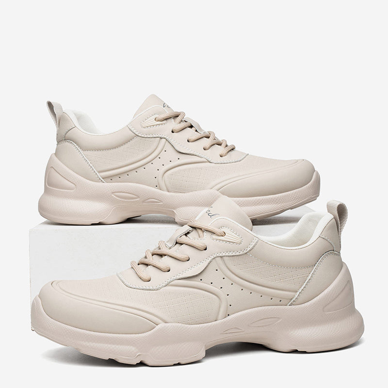 Men's Leather Comfort Trainers with Cushioned Sole