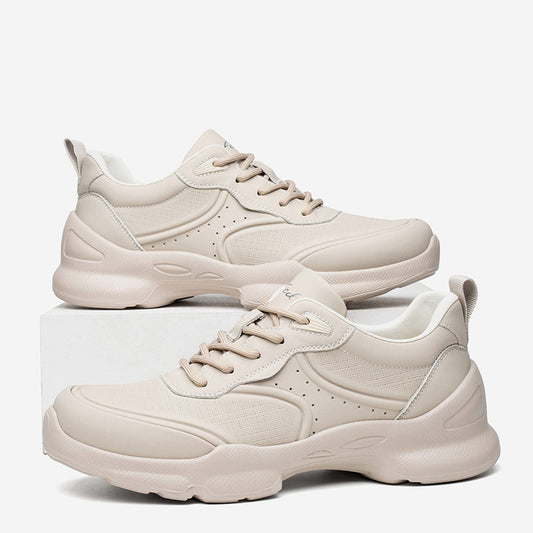 Men's Leather Comfort Trainers with Cushioned Sole