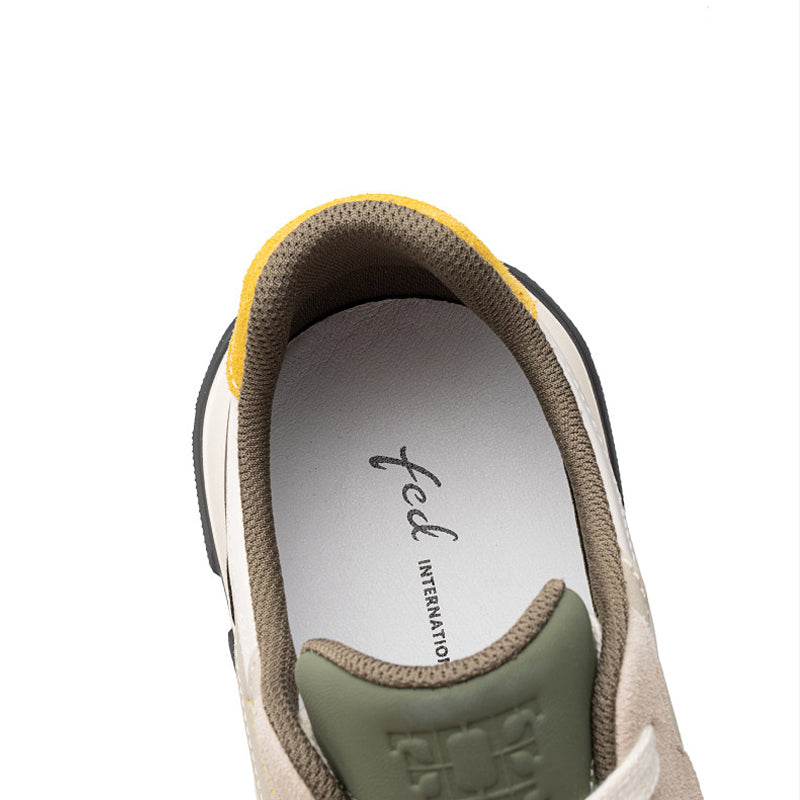 Men's Retro Runner Trainers – Suede & Leather Panelled Casual Sneakers