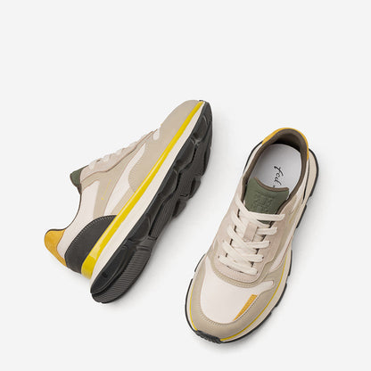 Men's Retro Runner Trainers – Suede & Leather Panelled Casual Sneakers