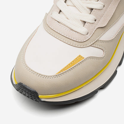 Men's Retro Runner Trainers – Suede & Leather Panelled Casual Sneakers