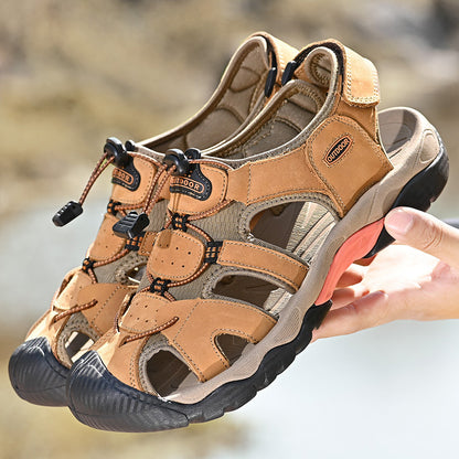 Men’s Wide Fit Closed-Toe Walking Sandals with Adjustable Straps