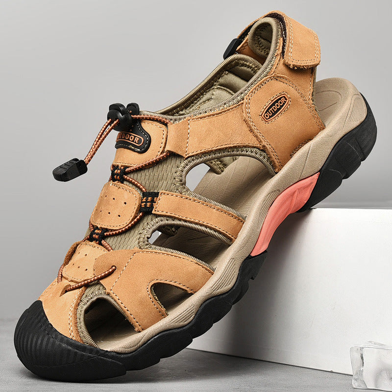 Men’s Wide Fit Closed-Toe Walking Sandals with Adjustable Straps
