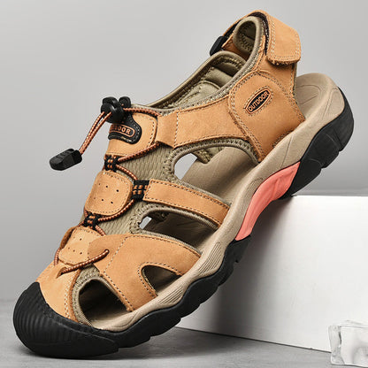 Men’s Wide Fit Closed-Toe Walking Sandals with Adjustable Straps