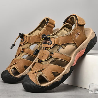 Men’s Wide Fit Closed-Toe Walking Sandals with Adjustable Straps