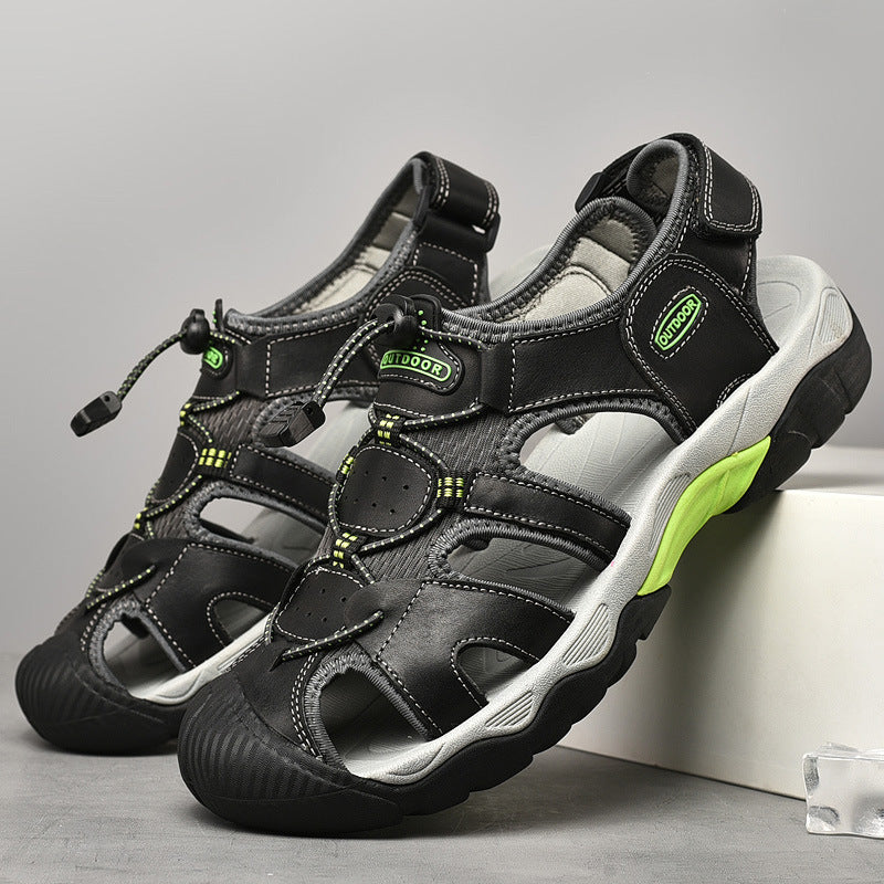 Men’s Wide Fit Closed-Toe Walking Sandals with Adjustable Straps