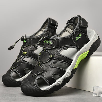 Men’s Wide Fit Closed-Toe Walking Sandals with Adjustable Straps