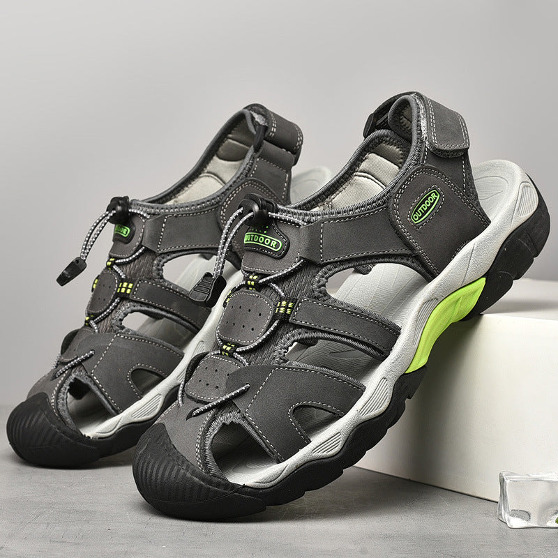 Men’s Wide Fit Closed-Toe Walking Sandals with Adjustable Straps