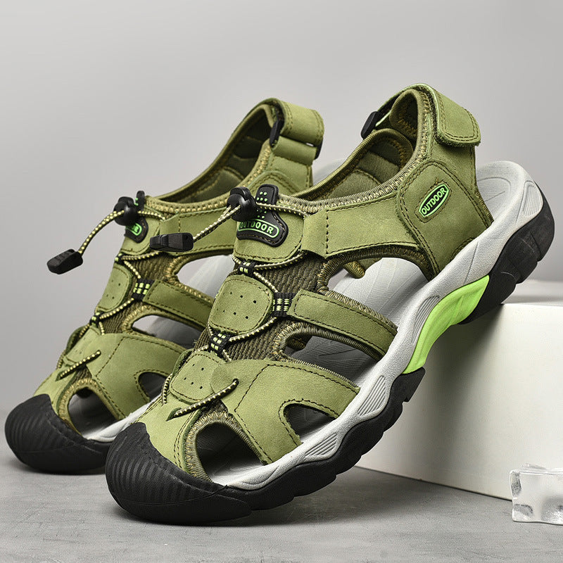 Men’s Wide Fit Closed-Toe Walking Sandals with Adjustable Straps