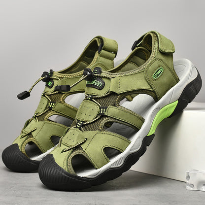 Men’s Wide Fit Closed-Toe Walking Sandals with Adjustable Straps
