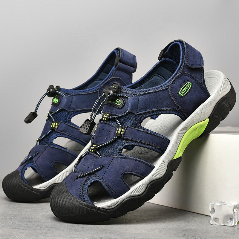 Men’s Wide Fit Closed-Toe Walking Sandals with Adjustable Straps