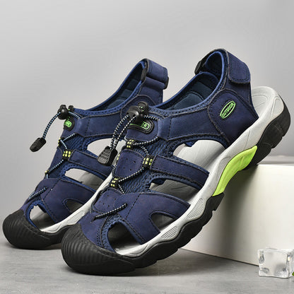 Men’s Wide Fit Closed-Toe Walking Sandals with Adjustable Straps