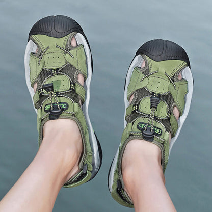 Men’s Wide Fit Closed-Toe Walking Sandals with Adjustable Straps