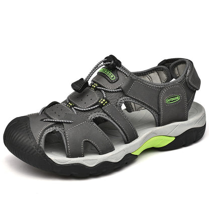 Men’s Wide Fit Closed-Toe Walking Sandals with Adjustable Straps