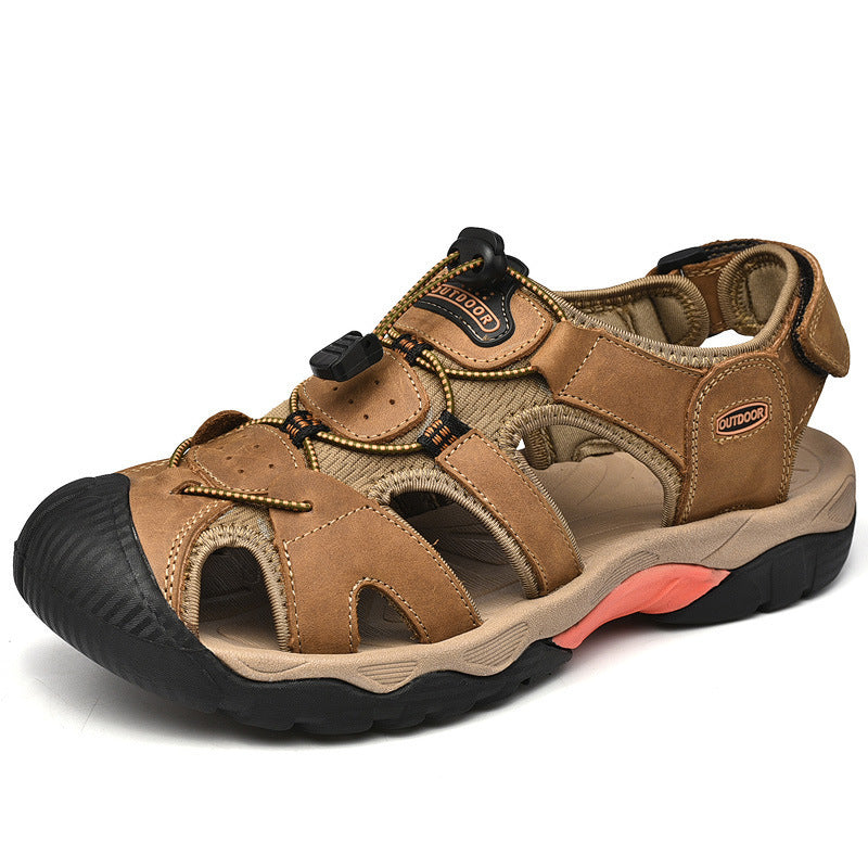 Men’s Wide Fit Closed-Toe Walking Sandals with Adjustable Straps