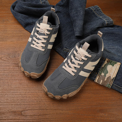 Unisex Wide Fit Retro Trainers with Breathable Mesh & Grippy Sole