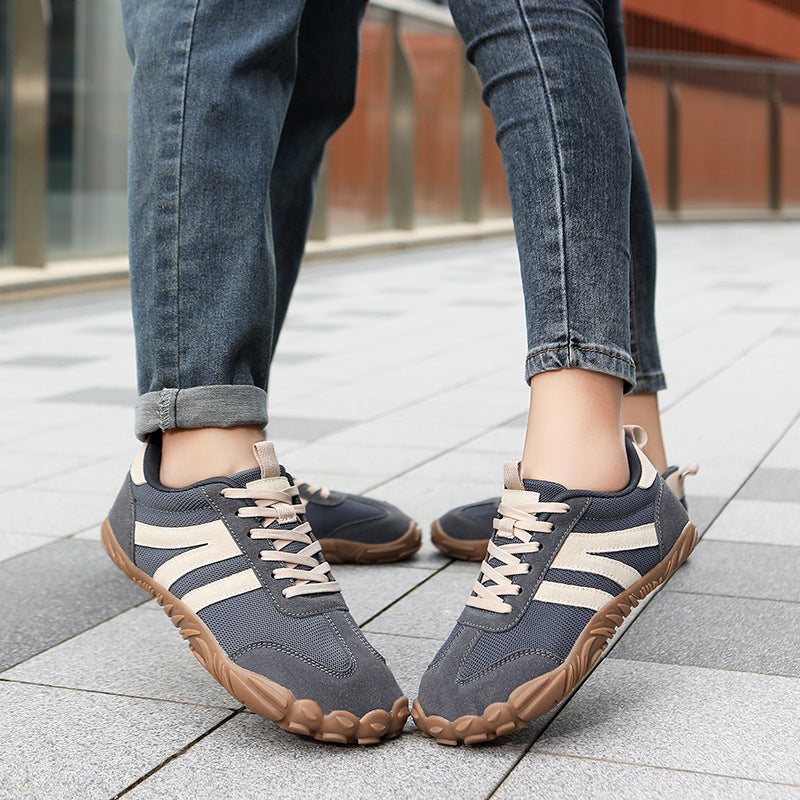 Unisex Wide Fit Retro Trainers with Breathable Mesh & Grippy Sole