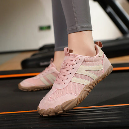 Unisex Wide Fit Retro Trainers with Breathable Mesh & Grippy Sole