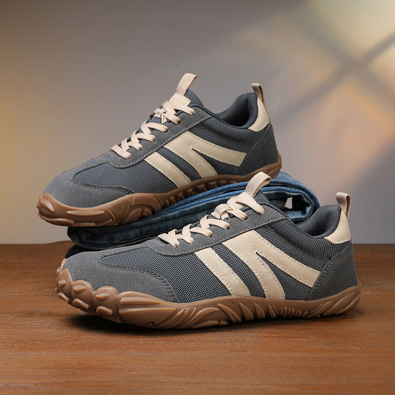 Unisex Wide Fit Retro Trainers with Breathable Mesh & Grippy Sole