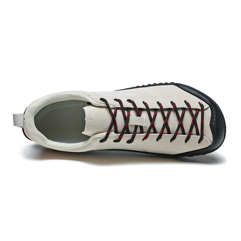Wide Fit Suede-Look Walking Trainers with Grippy Rubber Sole – Unisex