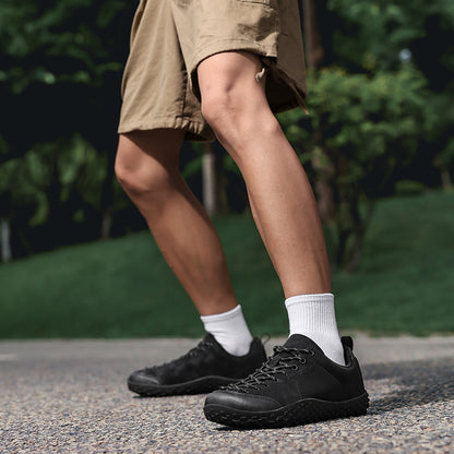 Wide Fit Suede-Look Walking Trainers with Grippy Rubber Sole – Unisex