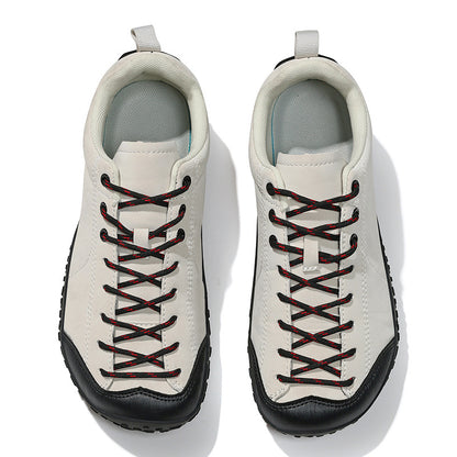 Wide Fit Suede-Look Walking Trainers with Grippy Rubber Sole – Unisex