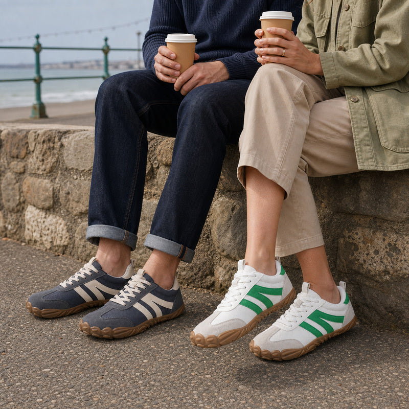 Unisex Wide Fit Retro Trainers with Breathable Mesh & Grippy Sole