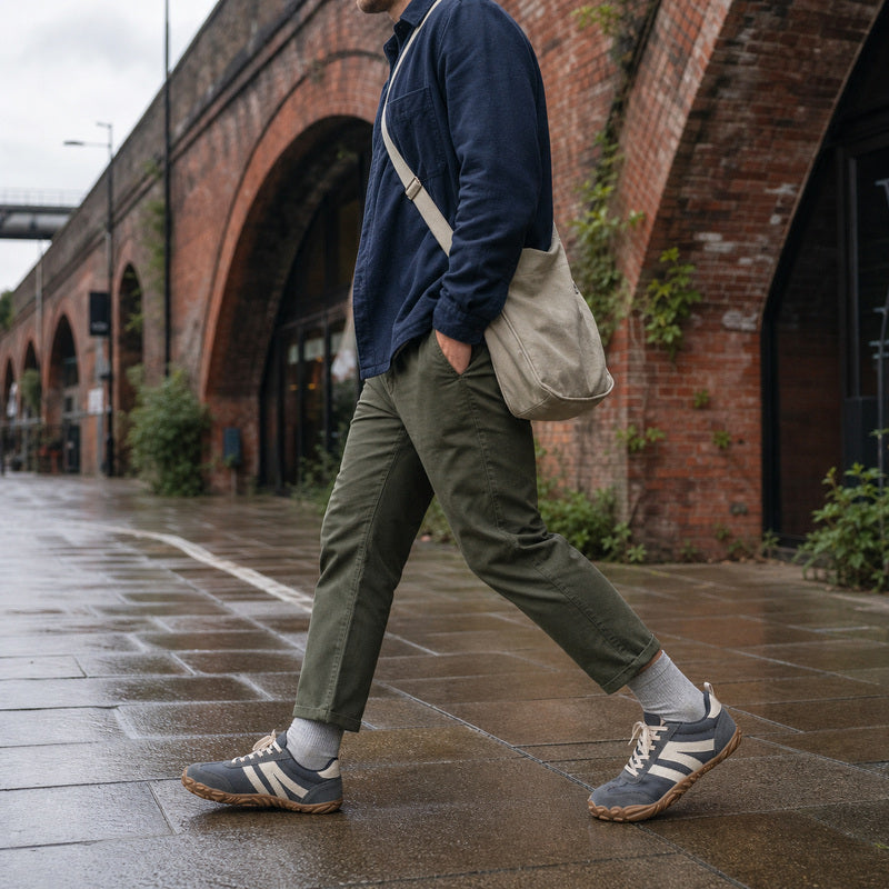 Unisex Wide Fit Retro Trainers with Breathable Mesh & Grippy Sole