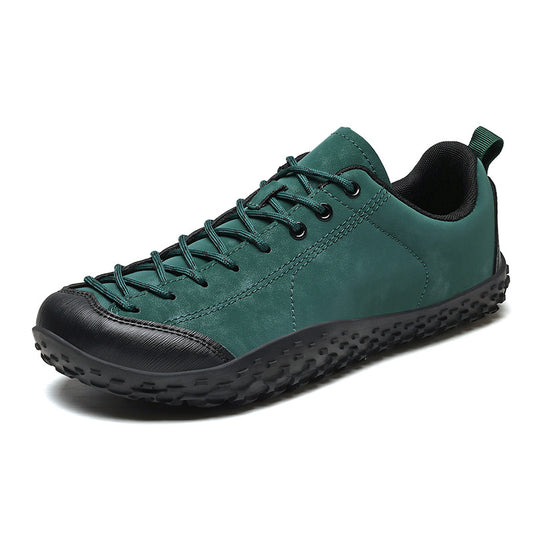 Wide Fit Suede-Look Walking Trainers with Grippy Rubber Sole – Unisex
