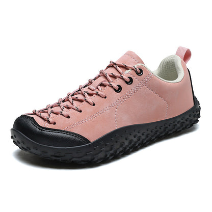 Wide Fit Suede-Look Walking Trainers with Grippy Rubber Sole – Unisex