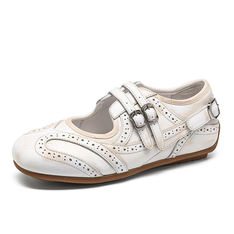 Women’s Leather Brogue Mary Jane Flat Shoes
