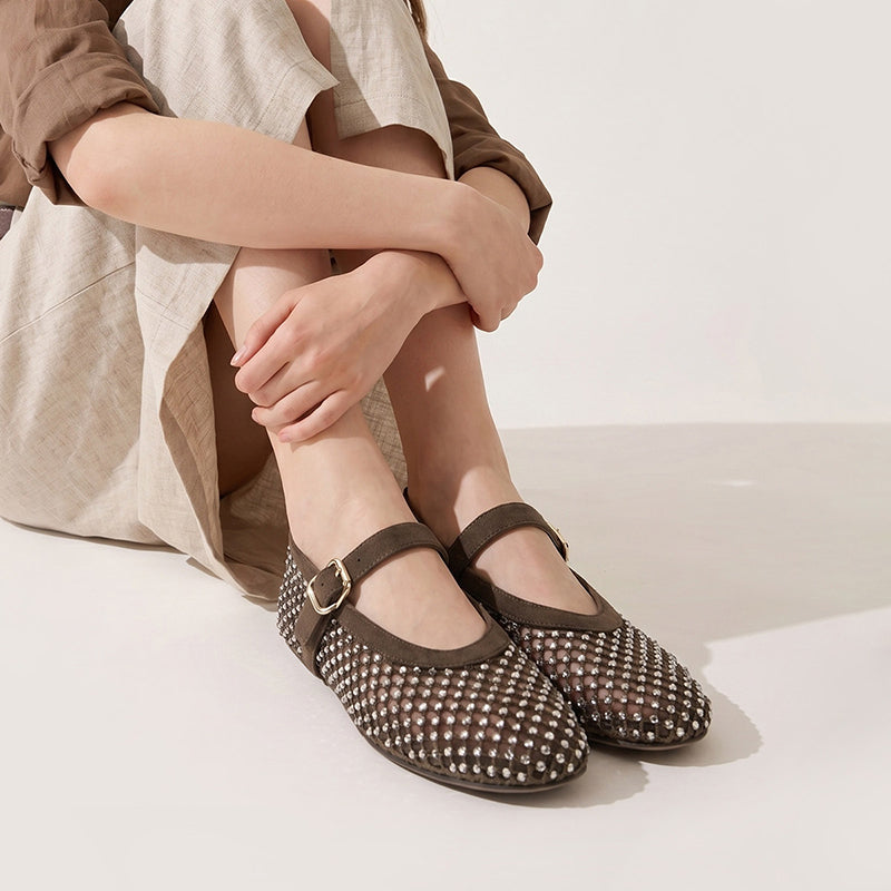 Women’s Mesh Mary Jane Flat Shoes