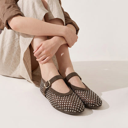 Women’s Mesh Mary Jane Flat Shoes