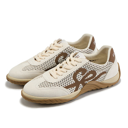 Women's Suede & Mesh Comfort Trainers with Sheepskin Insole