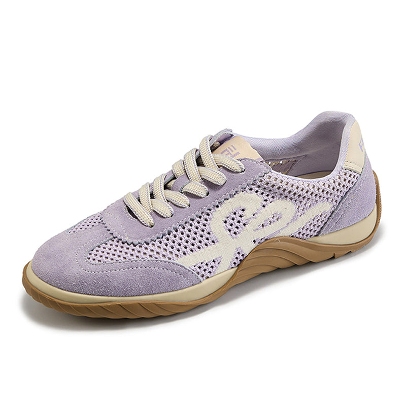 Women's Suede & Mesh Comfort Trainers with Sheepskin Insole